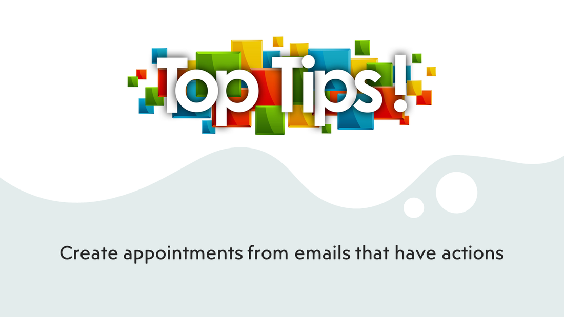 Create appointments from emails that have actions